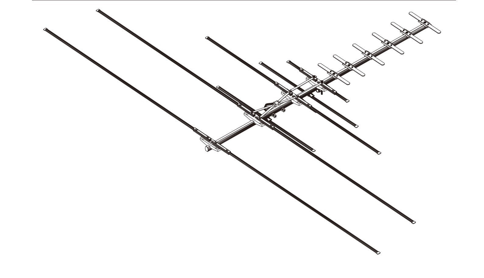 Sky Blue Antenna, Sky Blue Antenna SB16 TV Antenna, Low-VHF, Hi-VHF/UHF, 54 Inch Boom Metro 45 Mile Range